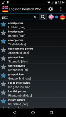 Offline English German Dictionary android App screenshot 0